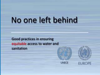 Good practices in ensuring equitable access to water and sanitation