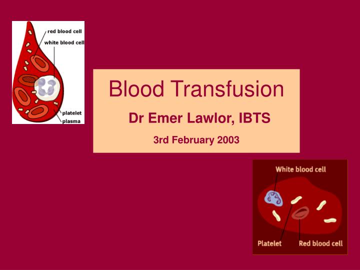 blood transfusion dr emer lawlor ibts 3rd february 2003