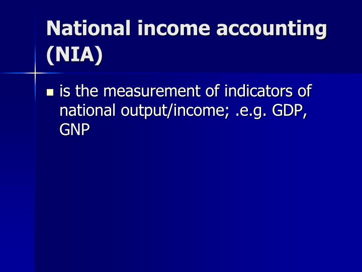 national income accounting nia