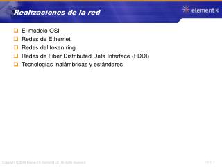 realizaciones de la red