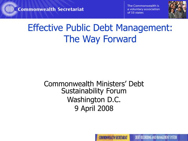 effective public debt management the way forward