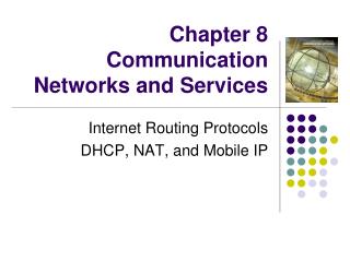 Chapter 8 Communication Networks and Services
