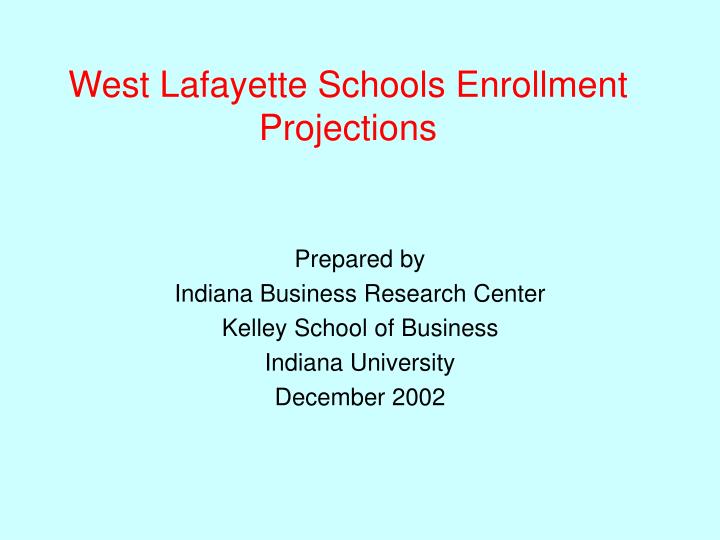 west lafayette schools enrollment projections