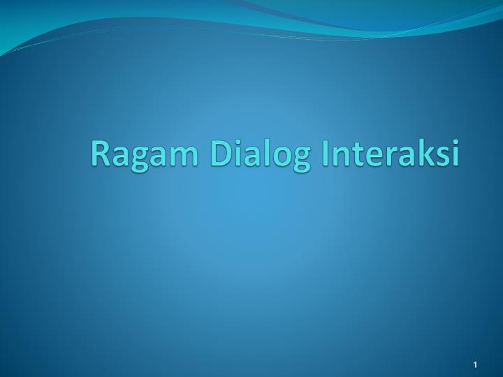 ragam dialog interaksi