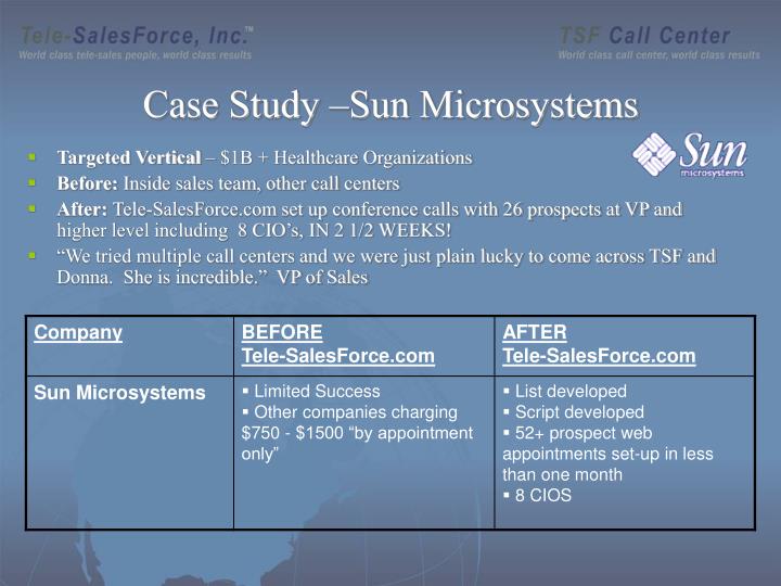 case study sun microsystems