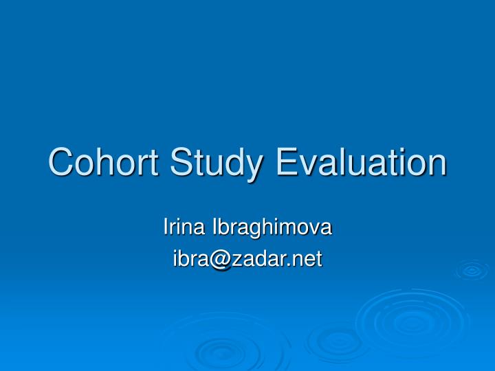 cohort study evaluation