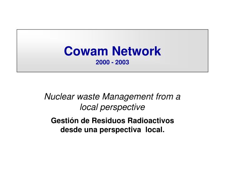 cowam network 2000 2003