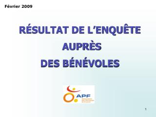r sultat de l enqu te aupr s des b n voles