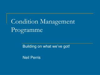 Condition Management Programme