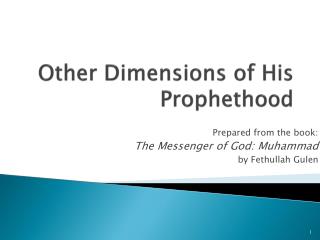 Other Dimensions of His Prophethood