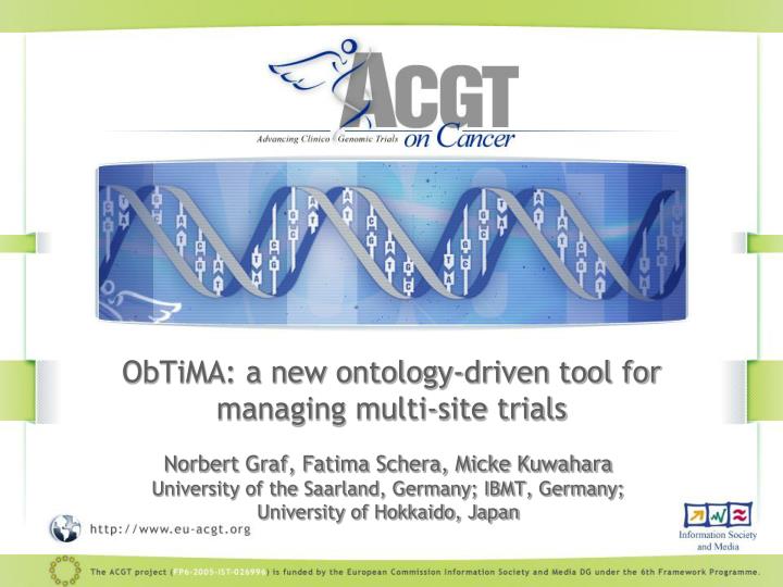 obtima a new ontology driven tool for managing multi site trials