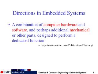 Directions in Embedded Systems
