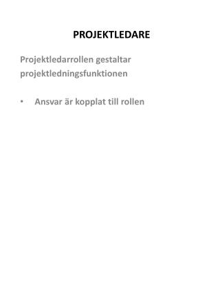 projektledare