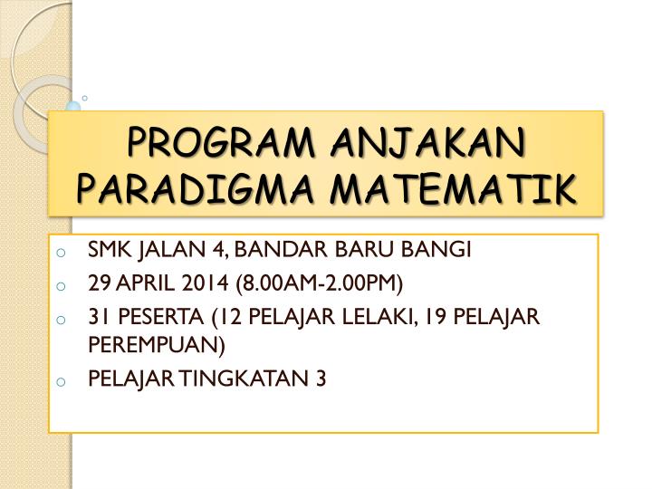 program anjakan paradigma matematik