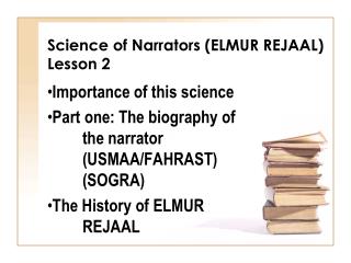 Science of Narrators (ELMUR REJAAL) Lesson 2