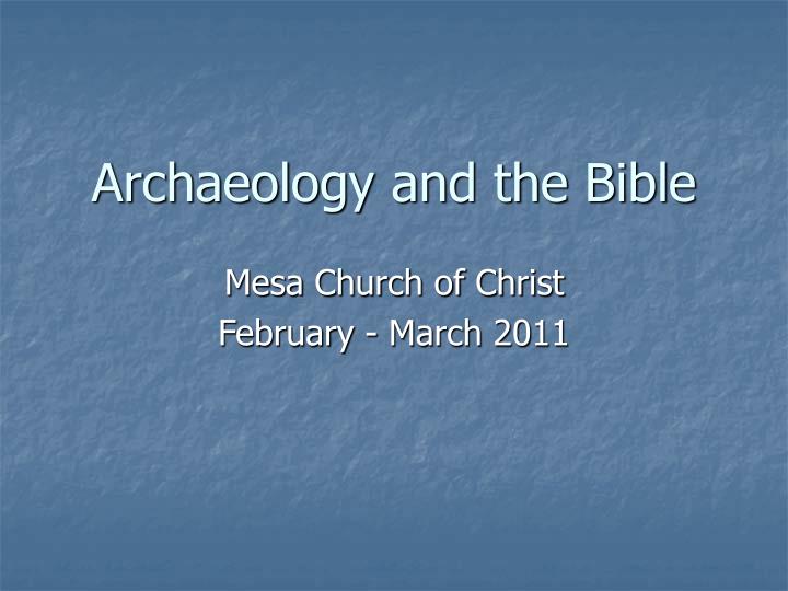 archaeology and the bible