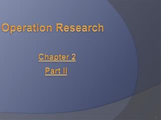 Operation Research