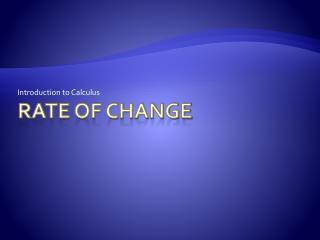 Rate of Change