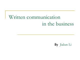 Written communication in the business