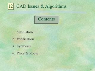 12 CAD Issues &amp; Algorithms