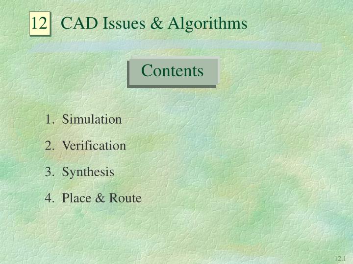 12 cad issues algorithms