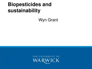 Biopesticides and sustainability
