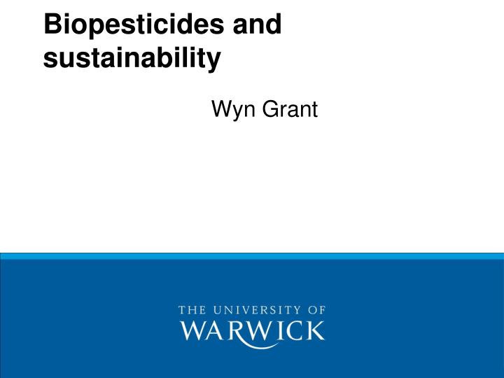 biopesticides and sustainability