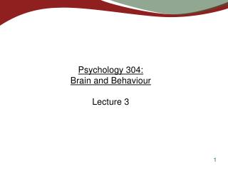 Psychology 304: Brain and Behaviour Lecture 3