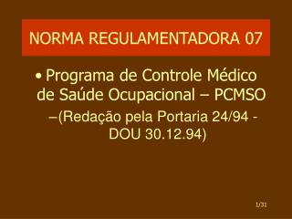 norma regulamentadora 07