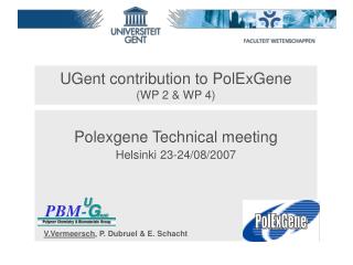 UGent contribution to PolExGene (WP 2 &amp; WP 4)