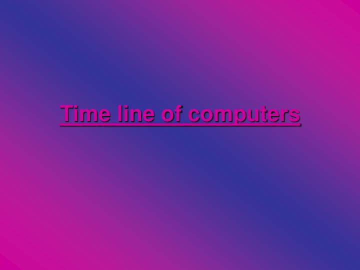 time line of computers