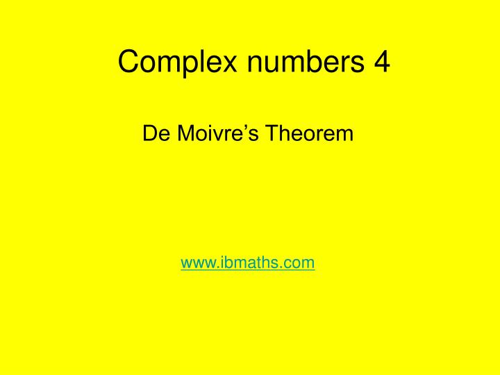 complex numbers 4