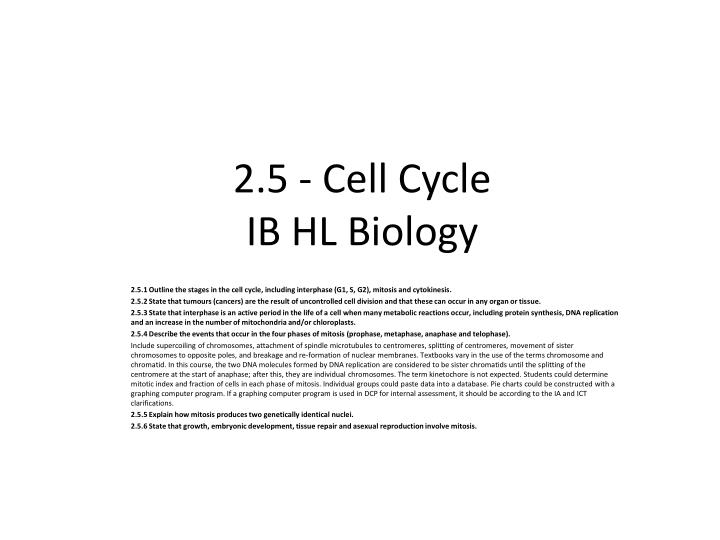 2 5 cell cycle ib hl biology