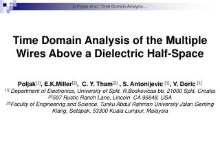 Time Domain Analysis of the Multiple Wires Above a Dielectric Half-Space