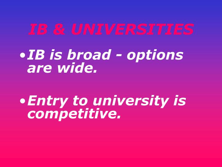 ib universities