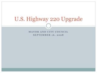 U.S. Highway 220 Upgrade