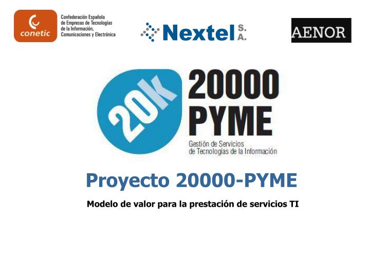 proyecto 20000 pyme modelo de valor para la prestaci n de servicios ti