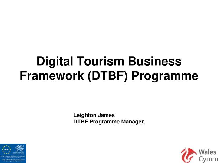 digital tourism business framework dtbf programme