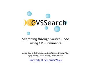Searching through Source Code using CVS Comments