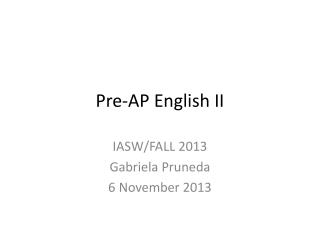 Pre-AP English II
