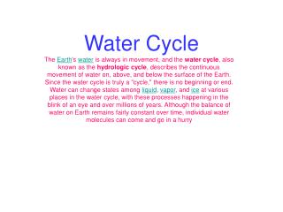 Water Cycle