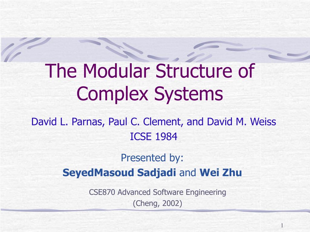 PPT - The Modular Structure of Complex Systems PowerPoint Presentation ...