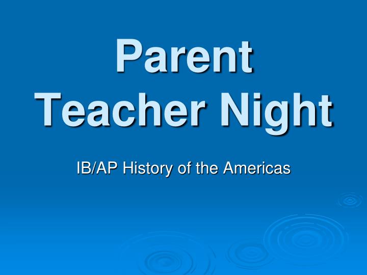 parent teacher night