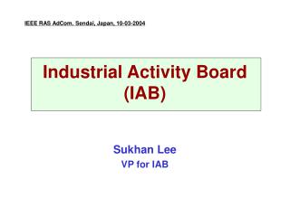 Industrial Activity Board (IAB)