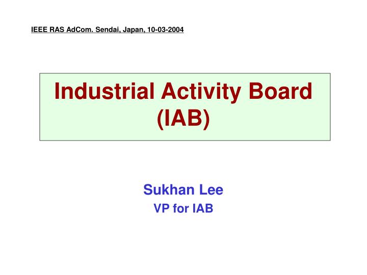 industrial activity board iab