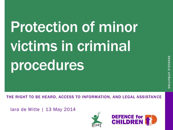 protection of minor victims in criminal procedures