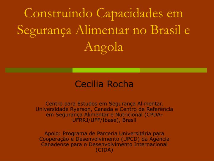 construindo capacidades em seguran a alimentar no brasil e angola