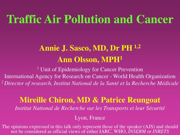 traffic air pollution and cancer