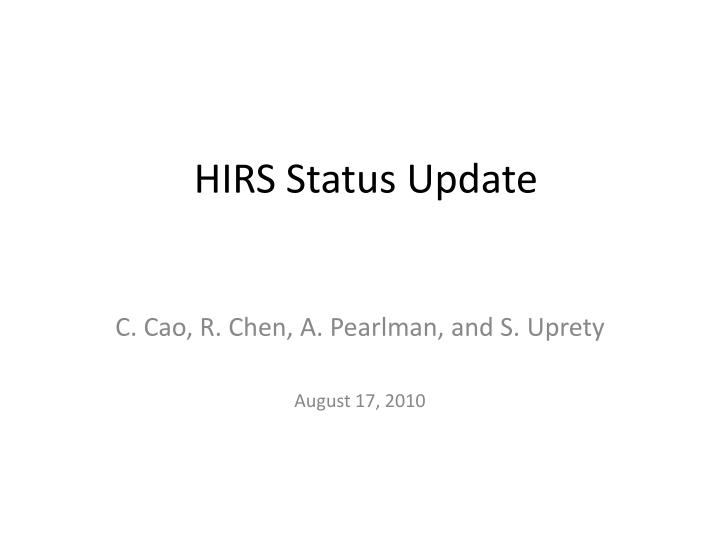 hirs status update