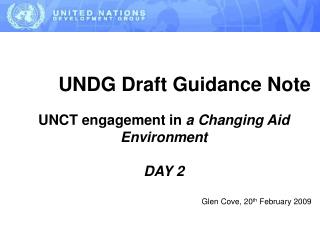 UNDG Draft Guidance Note